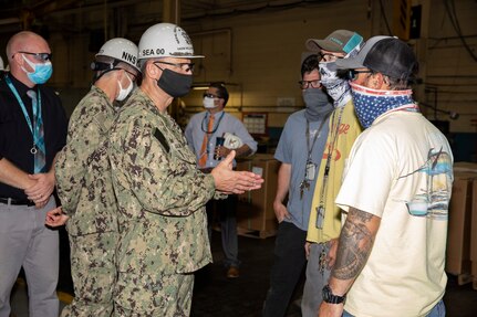 Commander, Naval Sea Systems Command (NAVSEA), Vice Admiral Bill Galinis visited Norfolk Naval Shipyard (NNSY) June 30 to see firsthand how America’s Shipyard supports the NAVSEA mission of delivering ships and submarines back to the Fleet.