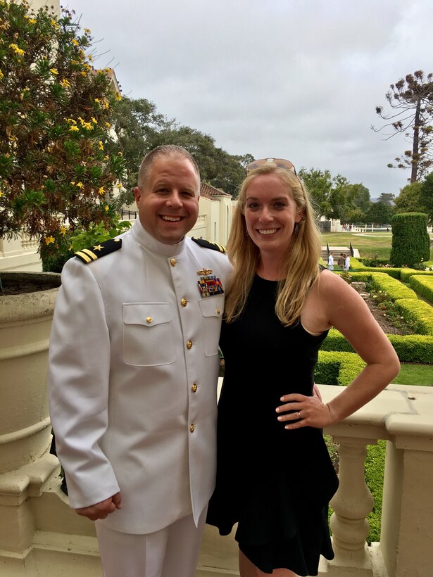 IMAGE: DAHLGREN, Va. (Summer 2019) – Lt. Paul Cross, a systems engineer at the Naval Surface Warfare Center Dahlgren Division, is pictured with his wife. Cross is the winner of the 2019 C.J. Rorie award for his impact on the Navy’s Gun Launched Guided Projectile program. He is reflective of his service at NSWCDD. “Being military, being home every night is a rarity. From a family aspect, as well as a professional aspect, Dahlgren was very appealing. When the opportunity to come here arose, I jumped at the opportunity.” Cross joins 90 individuals and 39 teams that are honored in a NSWCDD Honorary Awards video program, to be released later this month.