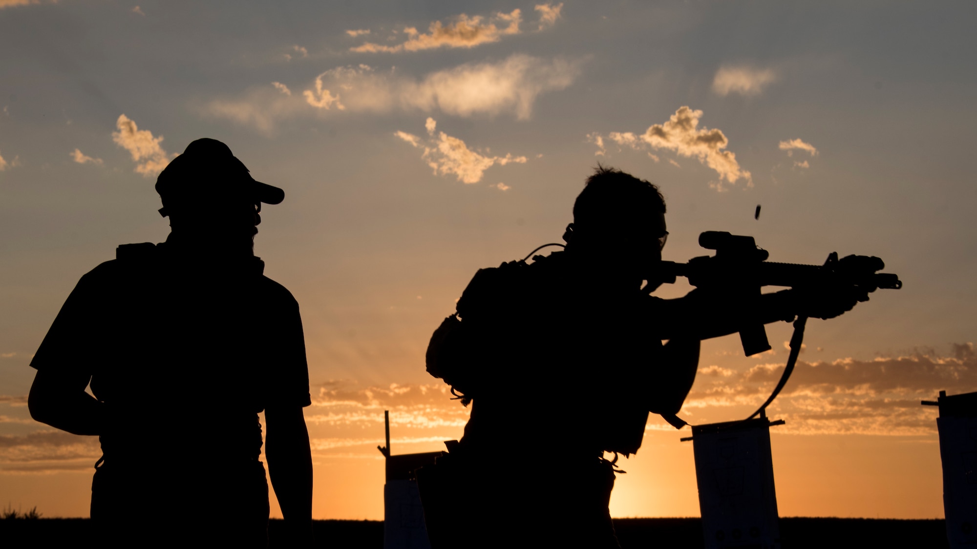 A photo of Airmen training combat marksmanship