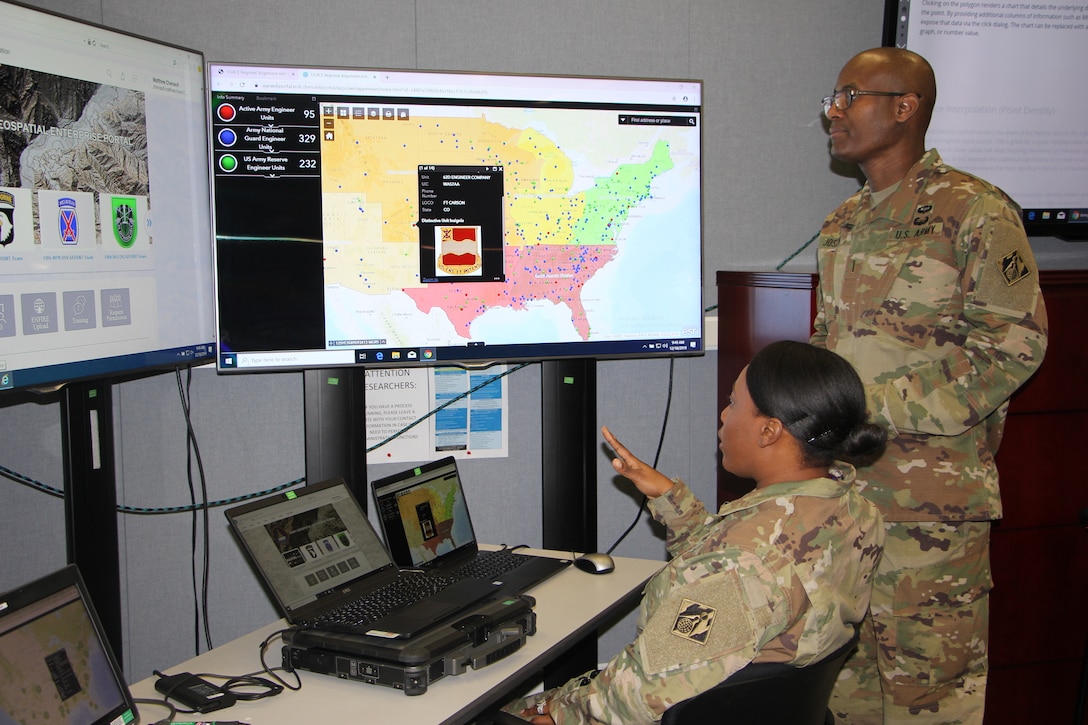 Geospatial Data Enables Situational Awareness.  Soldiers access information about Army units through the Army Geospatial Enterprise Portal.