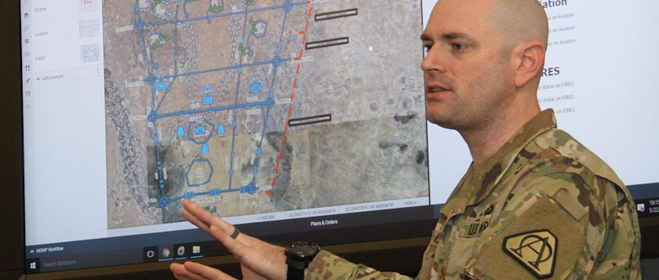 The Command Post Computing Environment provides a software infrastructure framework so that current and future Army capabilities can be built to adapt to the way the Army fights. This environment provides common applications, such as mapping, that are part of the Army Geospatial Enterprise. (Photo credit: PEO C3T, U.S. Army)