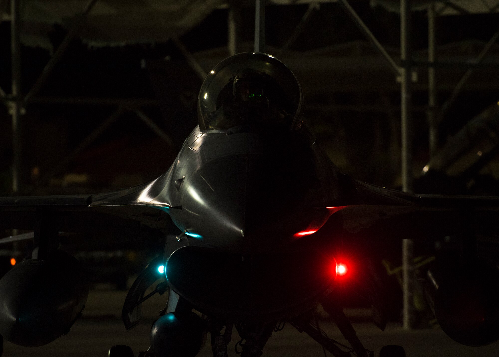 An F-16 Fighting Falcon, assigned to the 310th Fighter Squadron, parks after a flight June 24, 2020, at Luke Air Force Base, Ariz.
