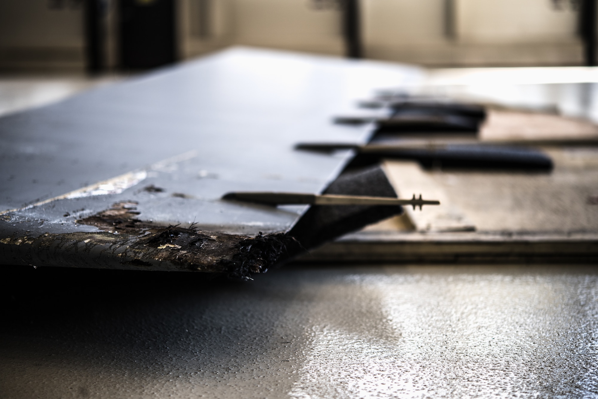 Photo of damaged aircraft part