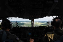 Capt. Ana Ekhaus, a C-17 Globemaster III pilot assigned to the 15th Airlift Squadron at Joint Base Charleston, S.C., conducts a local pattern-only flight over S.C., June 24, 2020. Capt. Ekhaus conducted “touch and go’s” at Myrtle Beach International Airport, S.C. and GOAT’s, or go out again training, at Joint Base Charleston’s North Auxiliary Field, S.C.. The flight was part of her upgrade training as she prepares to go to C-17 Globemaster III aircraft commander school at Altus AFB, Okla..