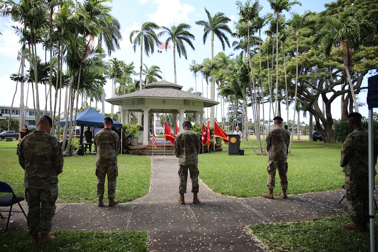 Brig. Gen. Thomas J. Tickner relinquished his position as commander of the U.S. Army Corps of Engineers (USACE) Pacific Ocean Division (POD) to Col. Kirk E. Gibbs, during a social distance adherence change of command and responsibility ceremony, July 8.

The Army division conducted the change of responsibility from Command Sgt. Maj. Patrickson Toussaint to Command Sgt. Maj. Douglas W. Galick.