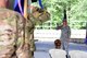 U.S. Air Force Col. Stuart Williamson renders his first salute to his squadron commanders and superintendents during the 354th Mission Support Group (MSG) change of command ceremony, July 8, 2020, at Eielson Air Force Base, Alaska.