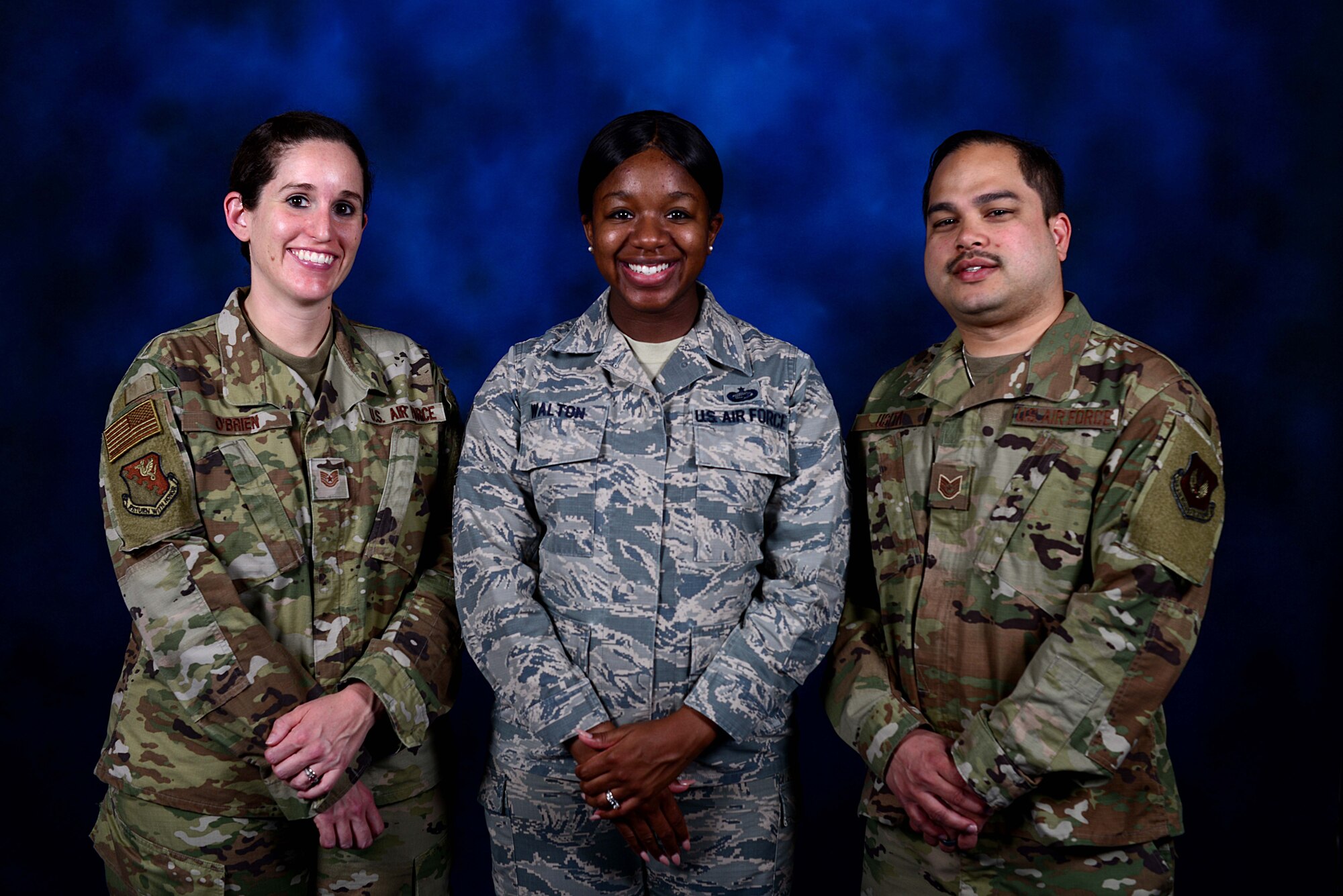 Airmen from the 31st Fighter Wing Equal Opportunity office pose for a photo at Aviano Air Base, Italy, June 12, 2019. Air Force EO strives to accomplish its mission by promoting an environment free from personal, social or institutional barriers that could prevent Air Force members from rising to their highest potential. (Photo by 31st Fighter Wing Public Affairs Office)