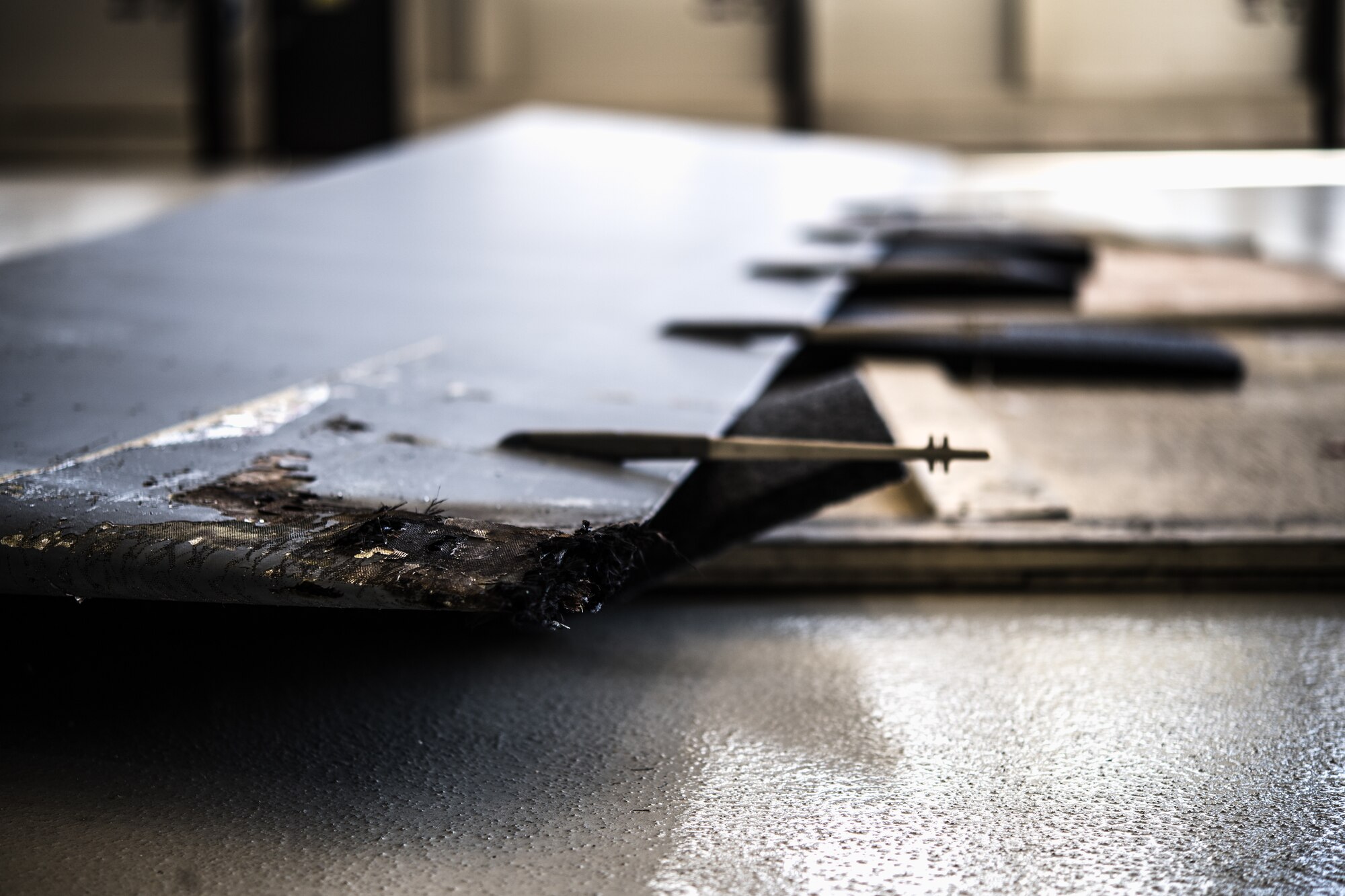 Photo of damaged aircraft part