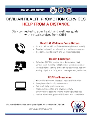 The Air Force Civilian Health Promotion Services is now offering virtual health and wellness resources to the workforce at www.USAFWellness.com.