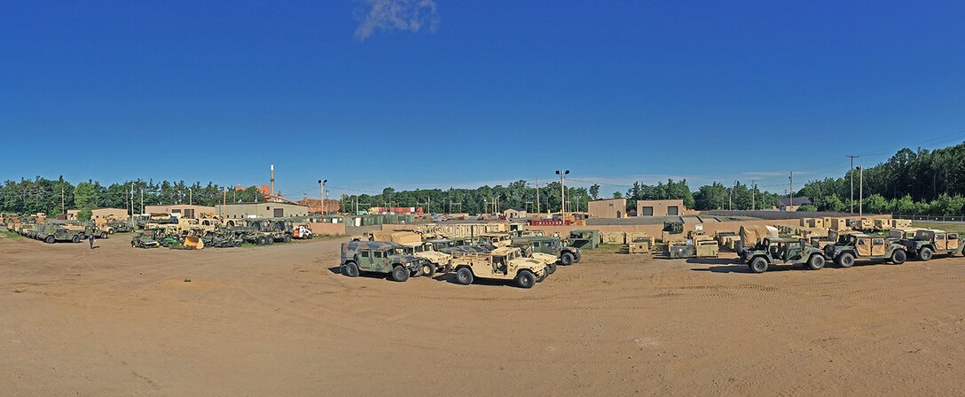 Vehicles lined up awaiting disposition.