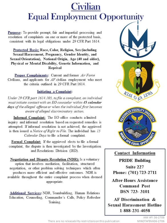 Minot Air Force Base's Equal Opportunity's new graphics