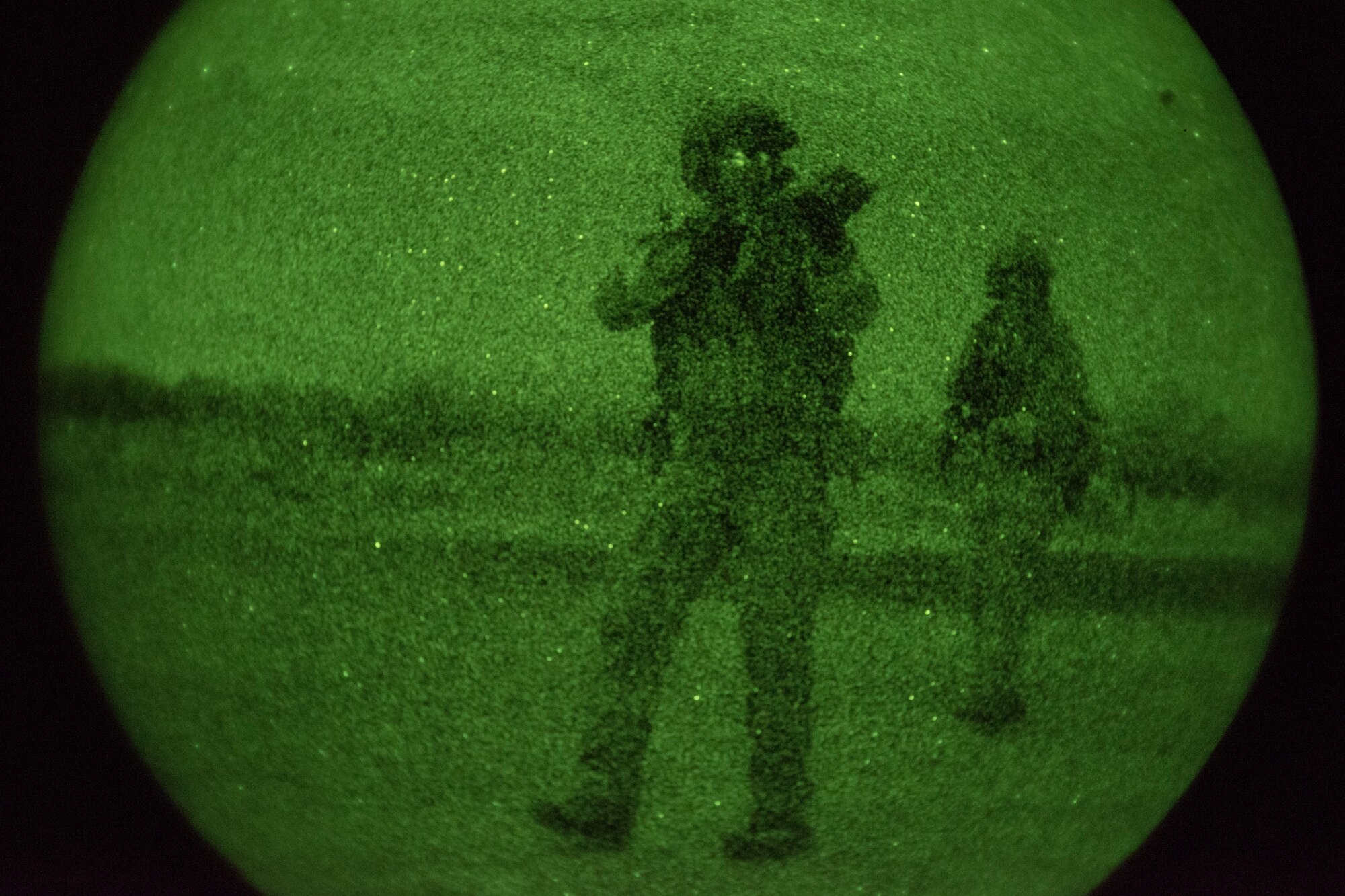 A photo of an Airman performing small unit movement tactics