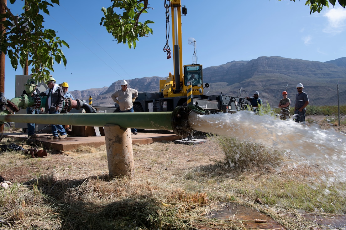 49th Civil Engineer Squadron fixes a water well near Holloman AFB
