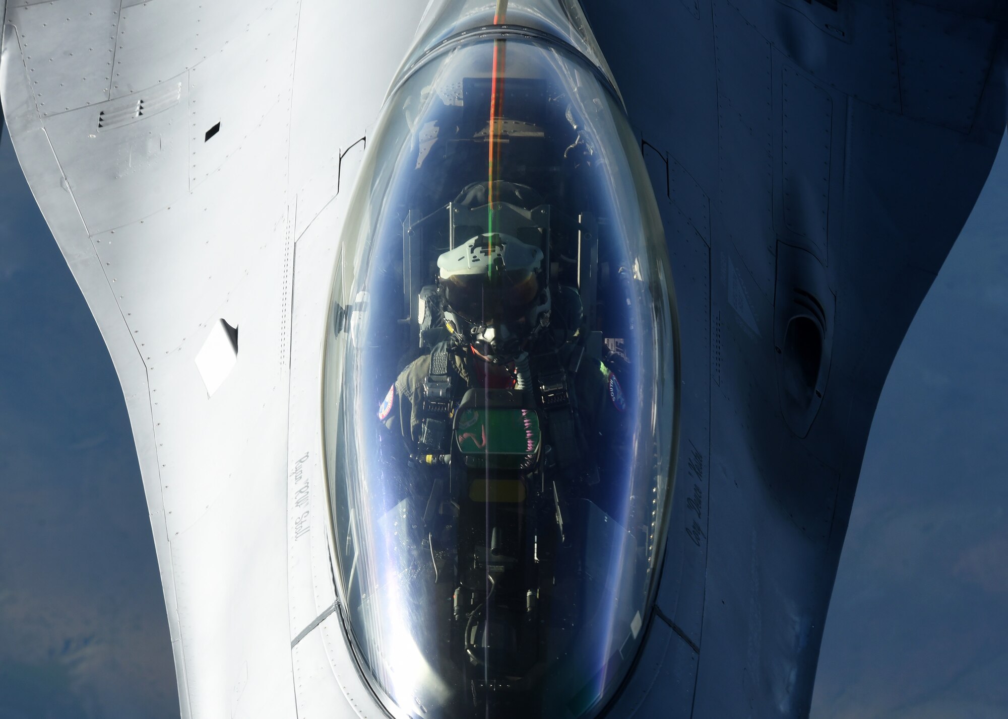 The F-16 and other military aircraft flew over Mount Rushmore National Memorial in Keystone, S.D., during a Salute to America event celebrating the nation’s 244th birthday.