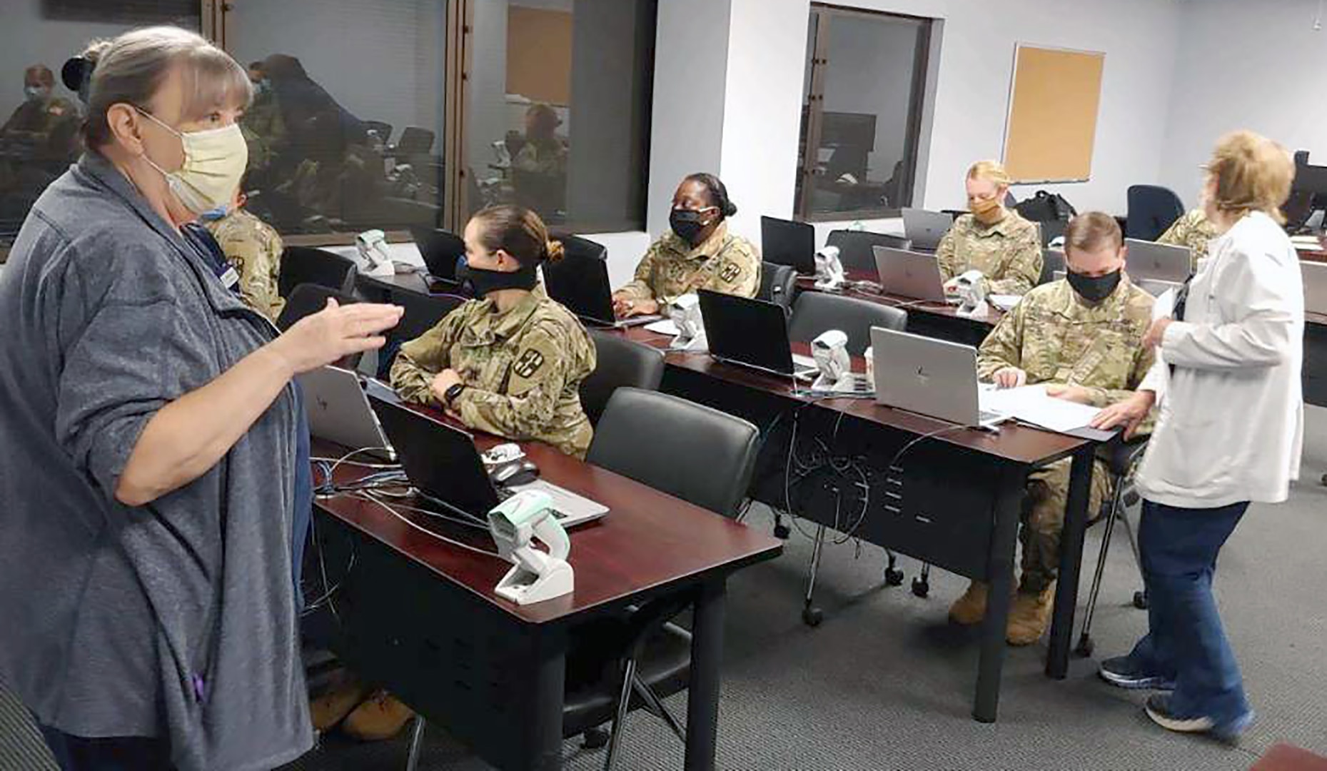 Soldiers from the Urban Augmentation Medical Task Force-627 attended integration and training at Methodist Hospital training center in San Antonio July 8.
