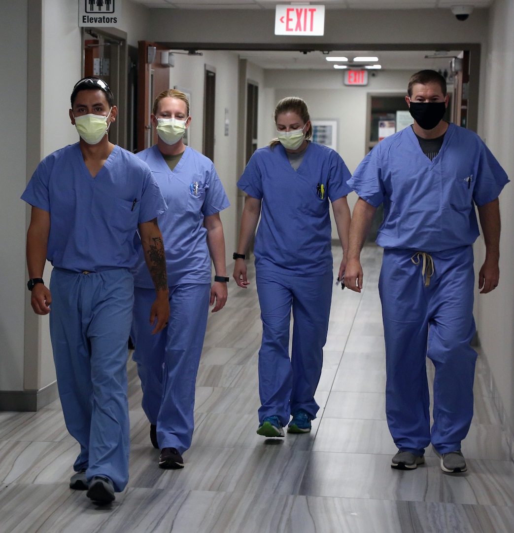 Soldiers from the Urban Augmentation Medical Task Force-627 begin supporting Methodist Hospital medical staff in San Antonio July 9.