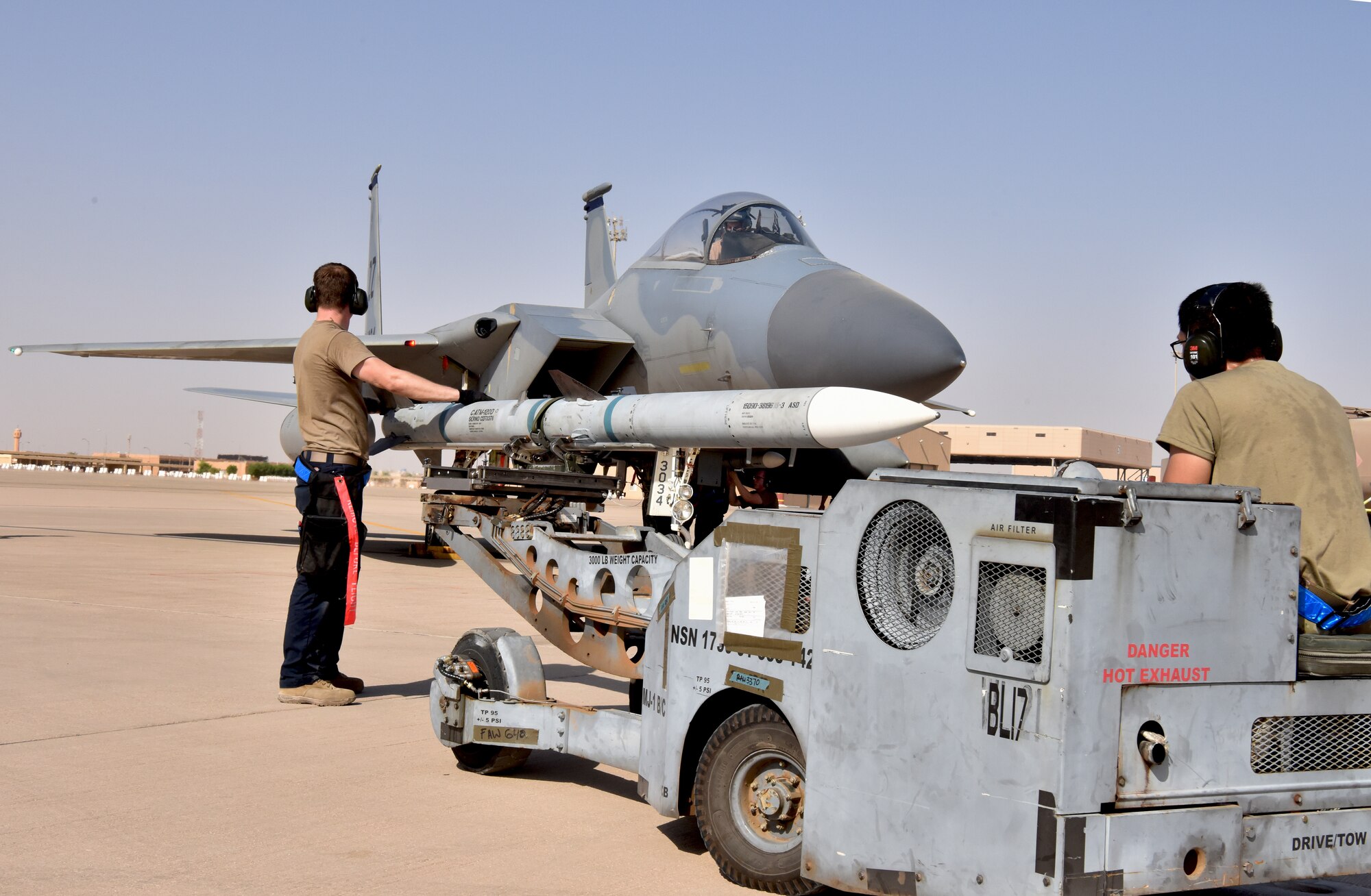 Airmen from the 378th Expeditionary Operations Group conduct an integrated combat turn to test their capability to land, refuel, weapons reload and take off.