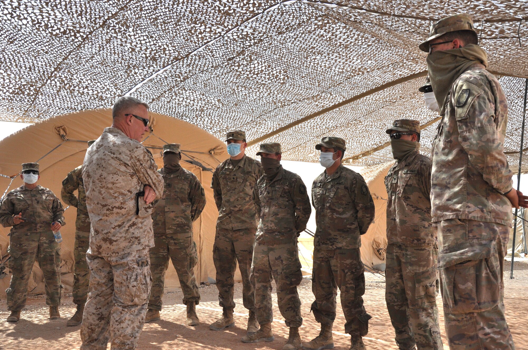 U.S. Marine Corps Gen Frank McKenzie, CDR, U.S. Central Command, visits Prince Sultan Air Base.