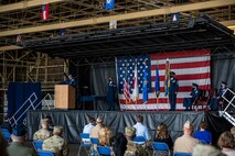 Col. Kristopher W. Struve relinquished command of the 35th Fighter Wing to Col. Jesse J. Friedel at the 35th FW change of command ceremony at Misawa Air Base, Japan, July 13.