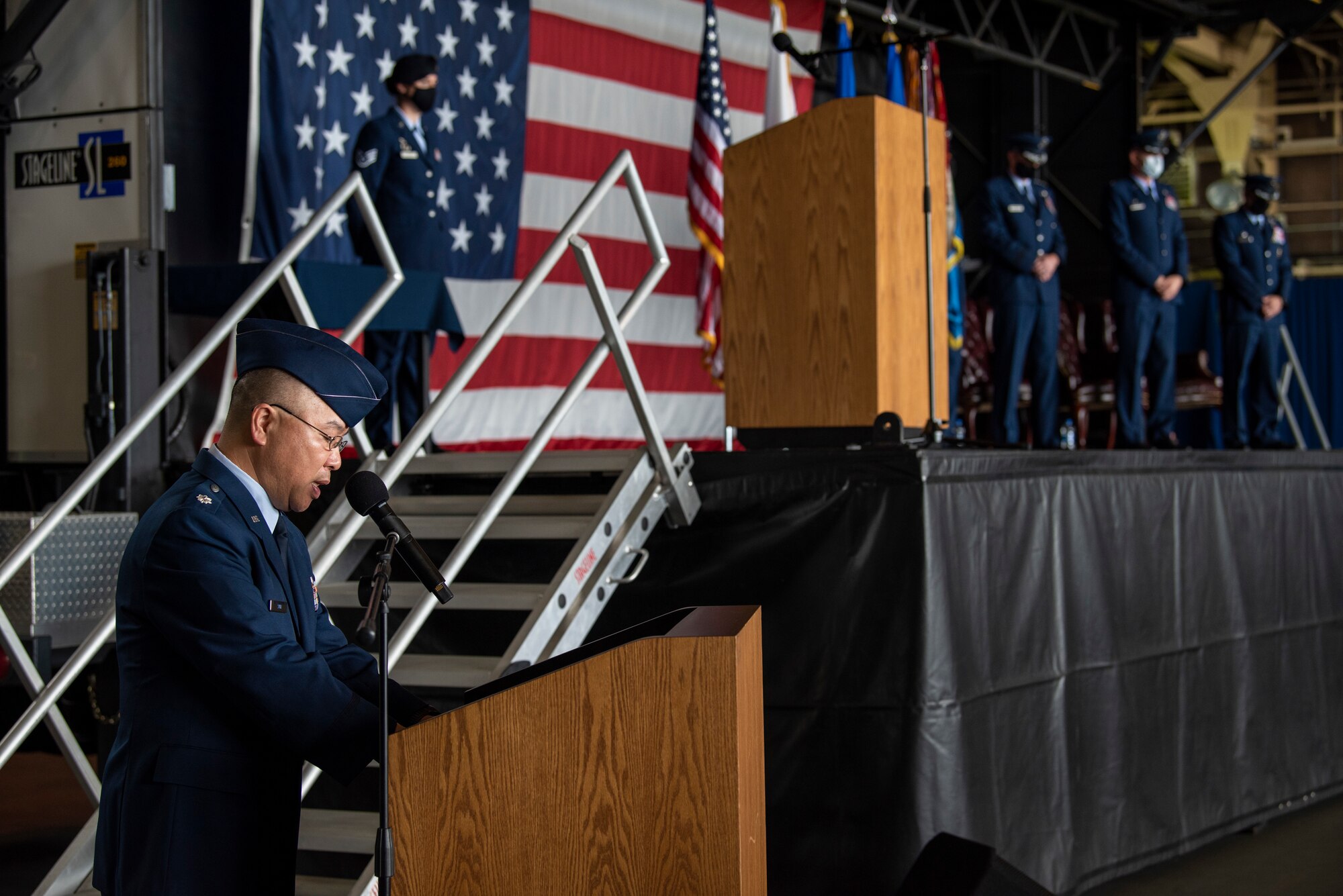 Col. Kristopher W. Struve relinquished command of the 35th Fighter Wing to Col. Jesse J. Friedel at the 35th FW change of command ceremony at Misawa Air Base, Japan, July 13.