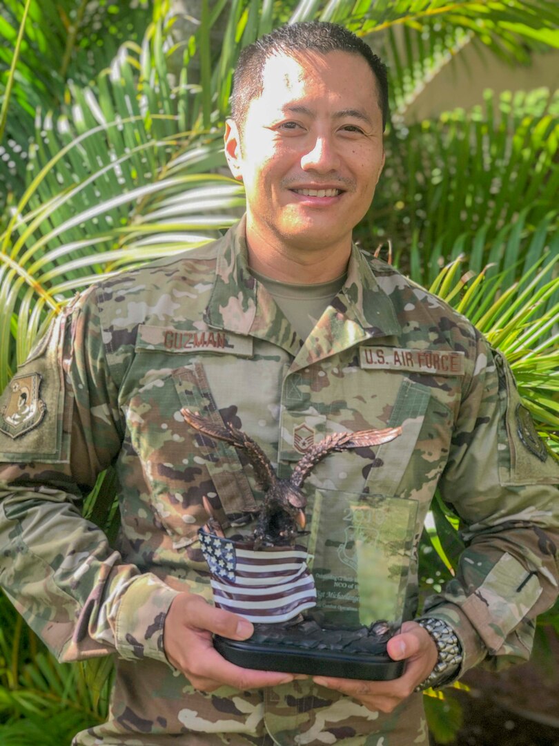 Senior Master Sgt. Michael Guzman, assigned to the Hawaii Air National Guard 201st Combat Operations Squadron, took top honors as the  2019 Command and Control Battle Management Operations Noncommissioned officer of the year.