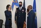 Lt. Col. Corey S. Everage (right) salutes Col. Nicole K. Scott to assume command of the 811th Force Support Squadron during a change of command ceremony at Joint Base Andrews, Md., July 10, 2020.