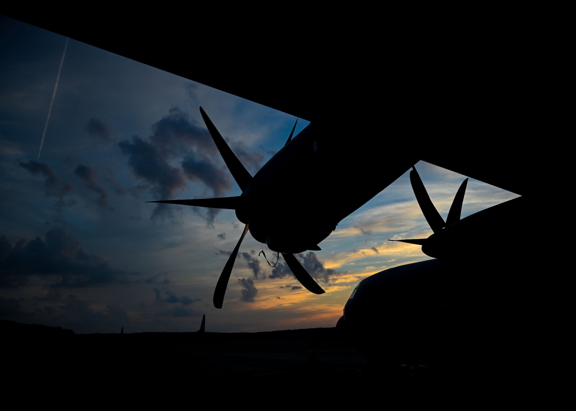 A C-130J Super Hercules sits on the flightline.