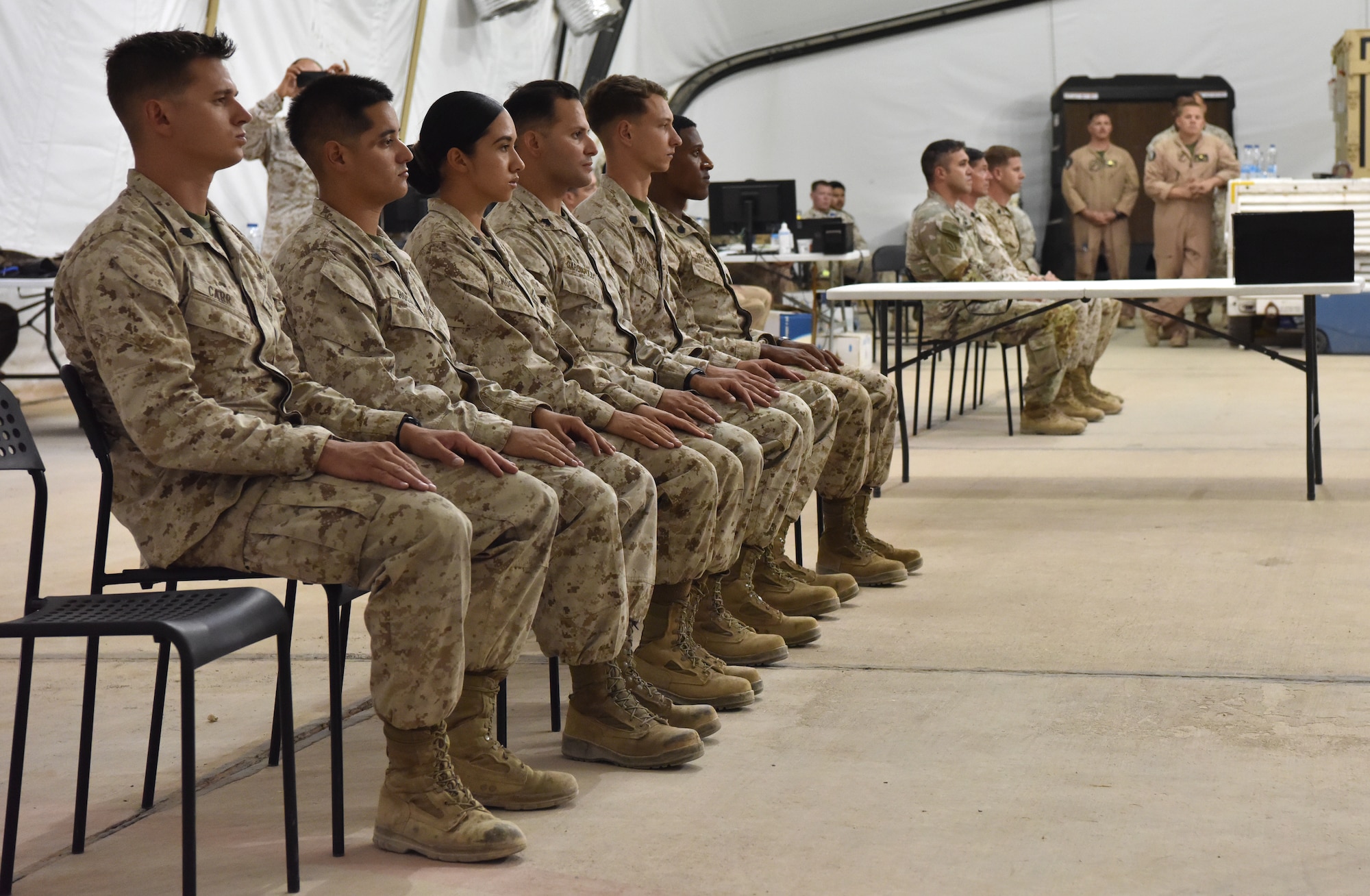 Sixty U.S. Marines with Mari.ne Attack Squadron 214 complete their Corporals Course at Prince Sultan Air Base, Kingdom of Saudi Arabia