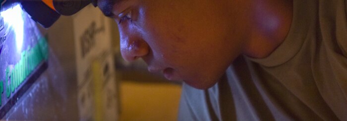 Airman 1st Class Robert Castillo-Ramirez, a heating, ventilation, air conditioning and refrigeration apprentice assigned to the 628th Civil Engineer Squadron, troubleshoots a water source heat pump to fix the cooling system for the 560th RED HORSE Squadron’s operations building at Joint Base Charleston, S.C., July 9, 2020. Members of the 628th CES/HVAC service around 270 buildings throughout the base to keep the infrastructure maintained and developed.