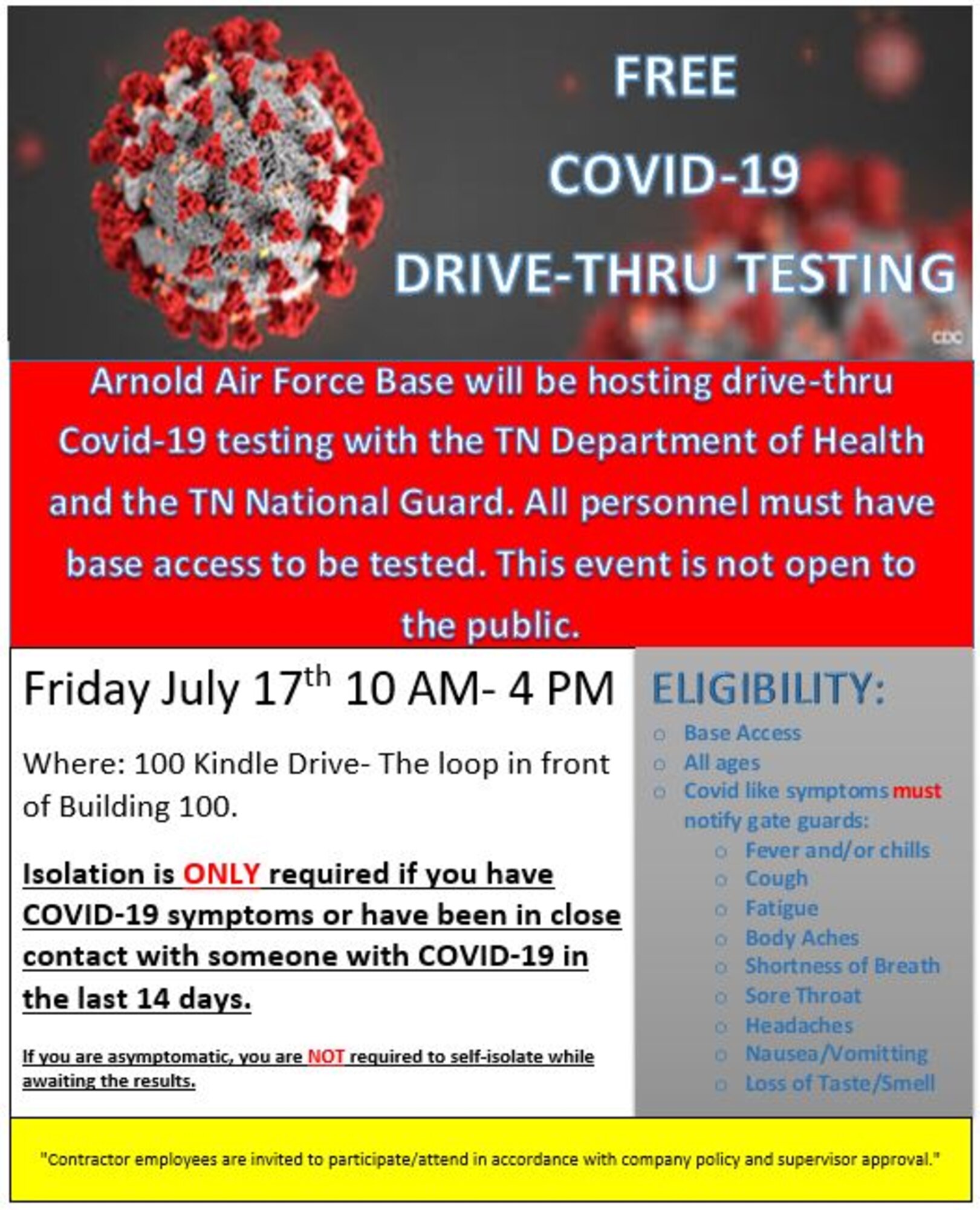 COVID-19 Drive thru poster