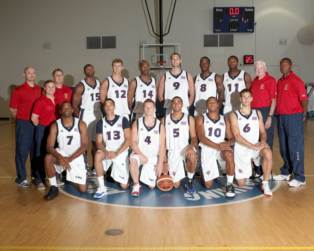 U.S. Armed Forces Basketball Team Competes at the Conseil International du Sport Militaire (CISM) Military World Games Basketball Championship in Rio de Janeiro, Brazil, earning bronze on July 24, 2011.