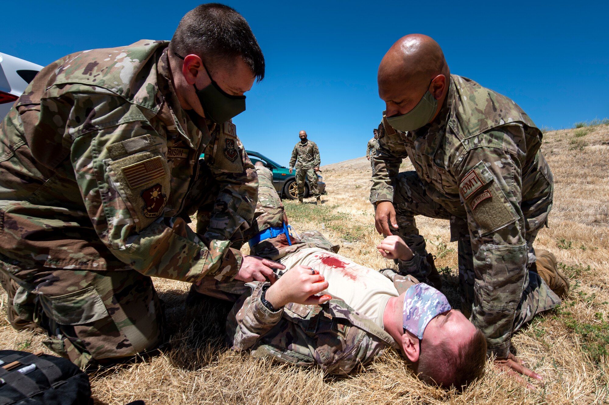 Air advisors polish livesaving skills during TCCC training, leadership demo