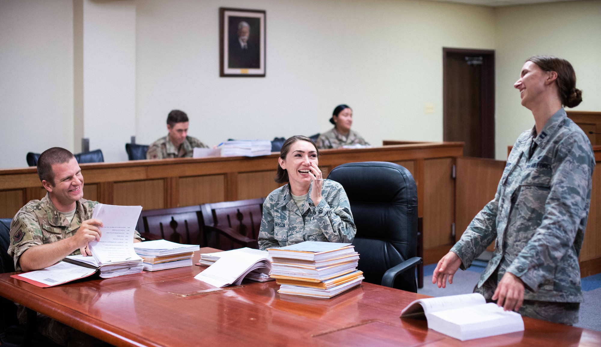Lawyers from the 18th Wing Office of the Staff Judge Advocate share stories at work.