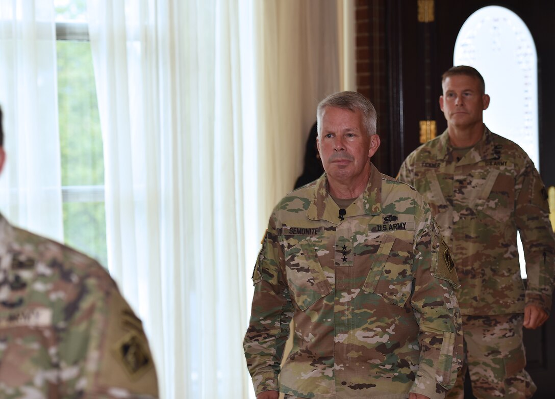 Change of command arrival of official party