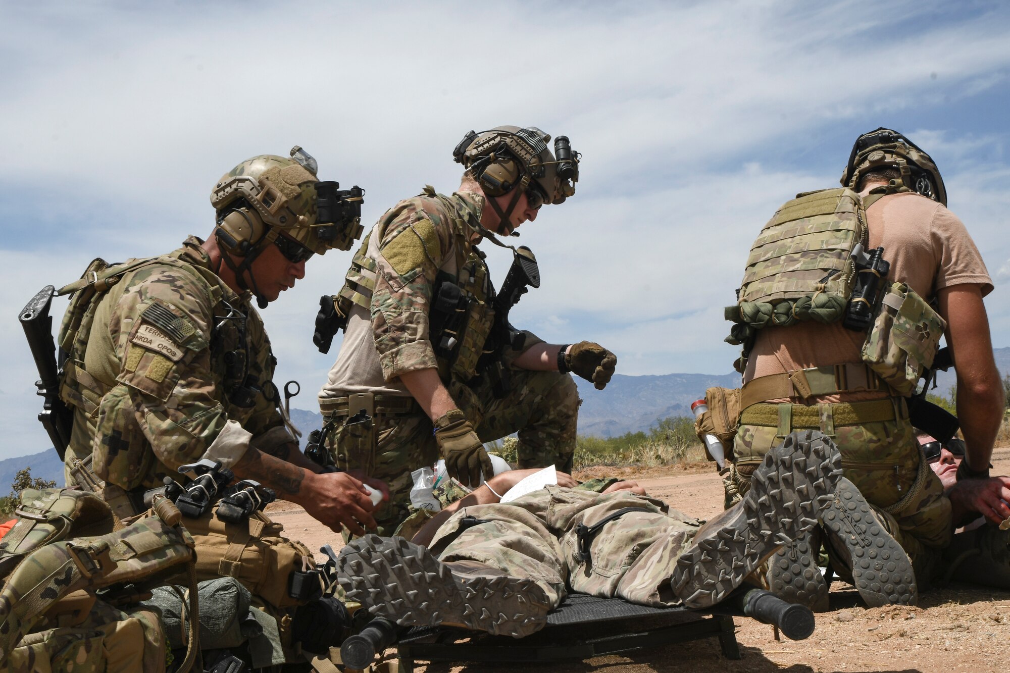 A photo of Airmen performing medical training