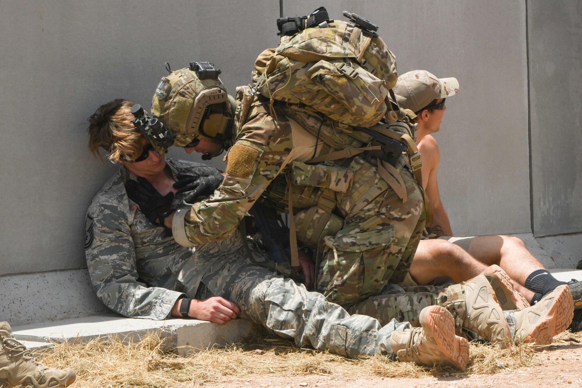 A photo of Airmen performing medical training