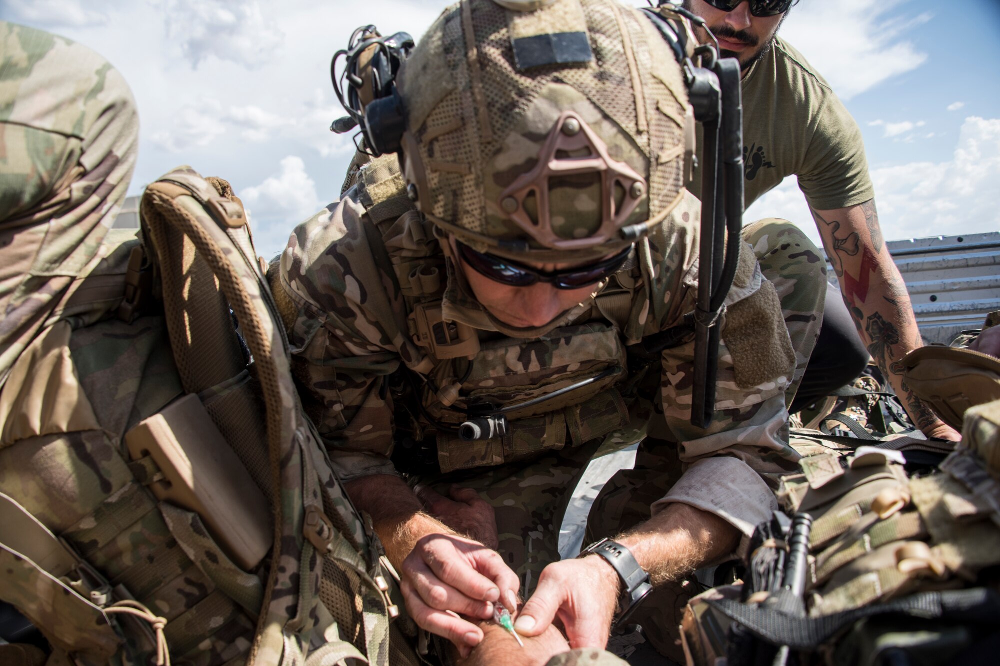 A photo of Airmen performing medical training