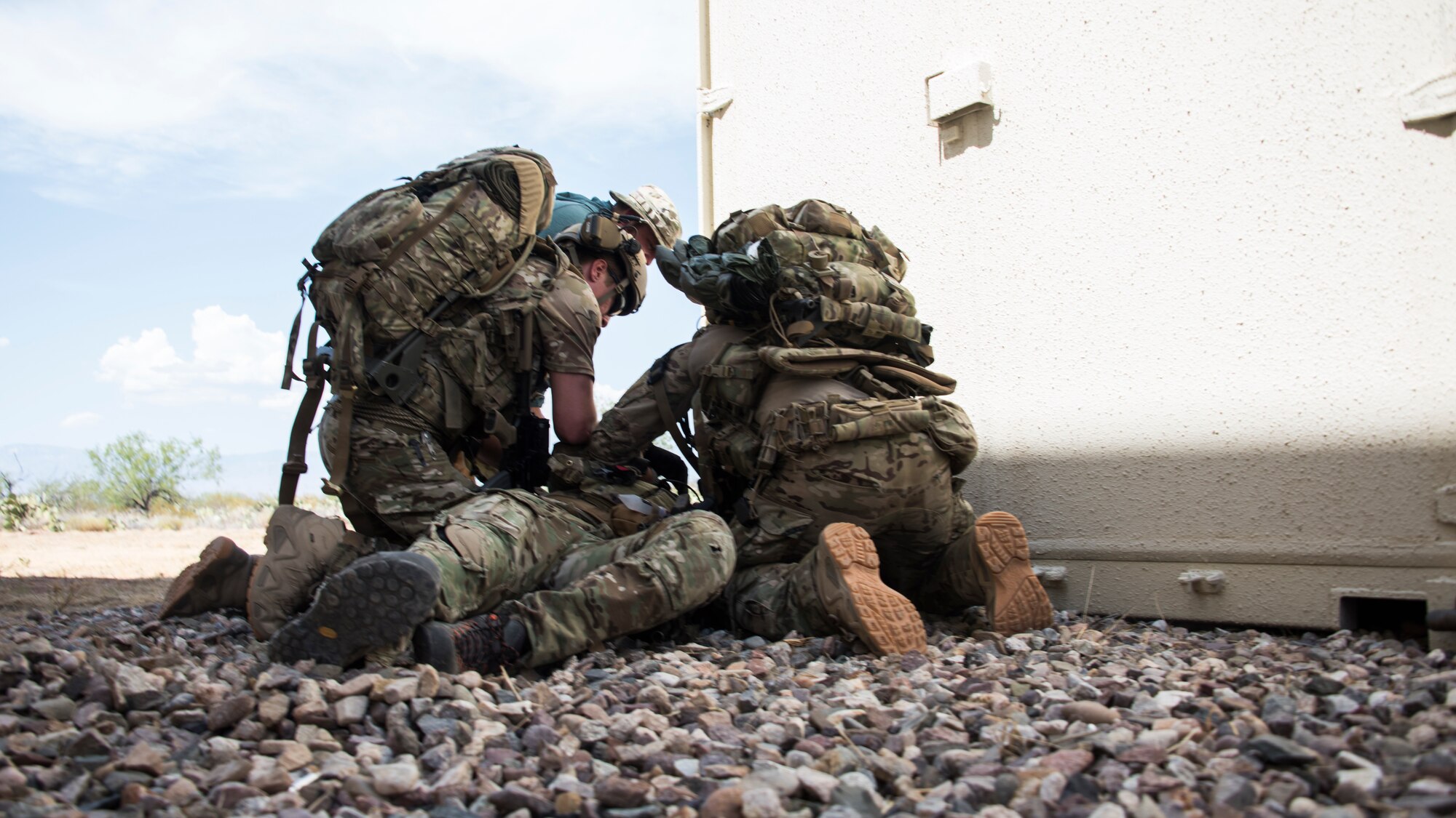 A photo of Airmen performing medical training