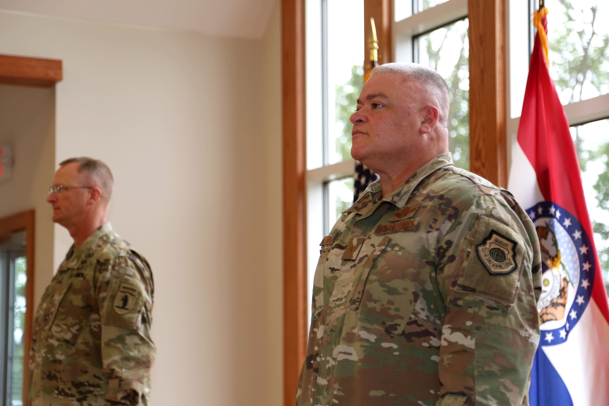 A promotion and assumption of duty ceremony was held for Brig. Gen. Kenneth S. Eaves at the Ike Skelton Training Site in Jefferson City, Mo. on July 15, 2020. Eaves is the Assistant Adjutant General for the State of Missouri, and commands the state's more than 2,300 Airmen. (U.S. National Guard photo by Spc. Christopher Saunders)