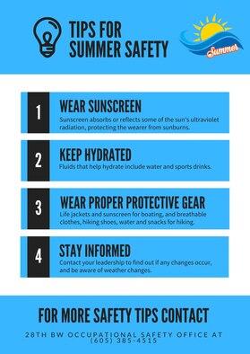 For more information, contact the 28th Bomb Wing Occupational Safety Office at (605)385-4515.