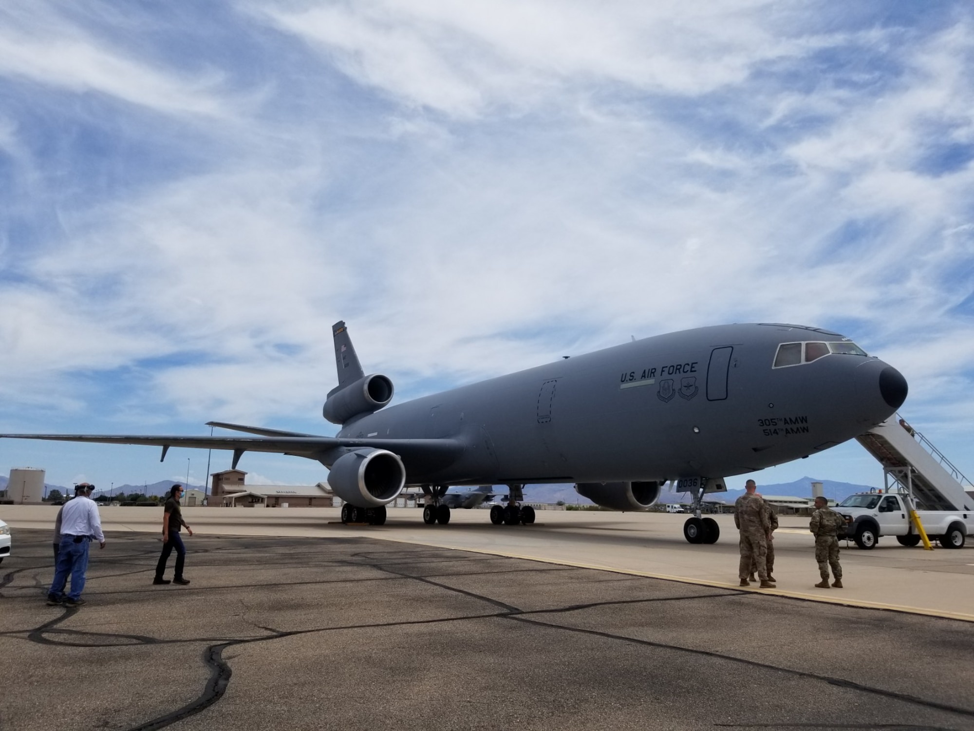 A KC-10 from the 305th Air Mobility Wing at Joint Base McGuire-Dix-Lakehurst, New Jersey, landed at Davis-Monthan Air Force Base, July 13, to begin the storage process at the 309th Aerospace Maintenance and Regeneration Group (AMARG) on base. (Courtesy photo)
