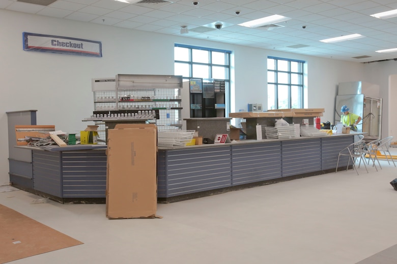 The Marine Corps Exchange at Marine Corps Logistics Base Albany is completing the first phase of a renovation. While crews work on needed improvements, so does the MCX’s mission of serving its patrons. Officials at the base said these renovations provide an opportunity to bring the store up-to-date. (U.S. Marine Corps photo by Jennifer Parks)