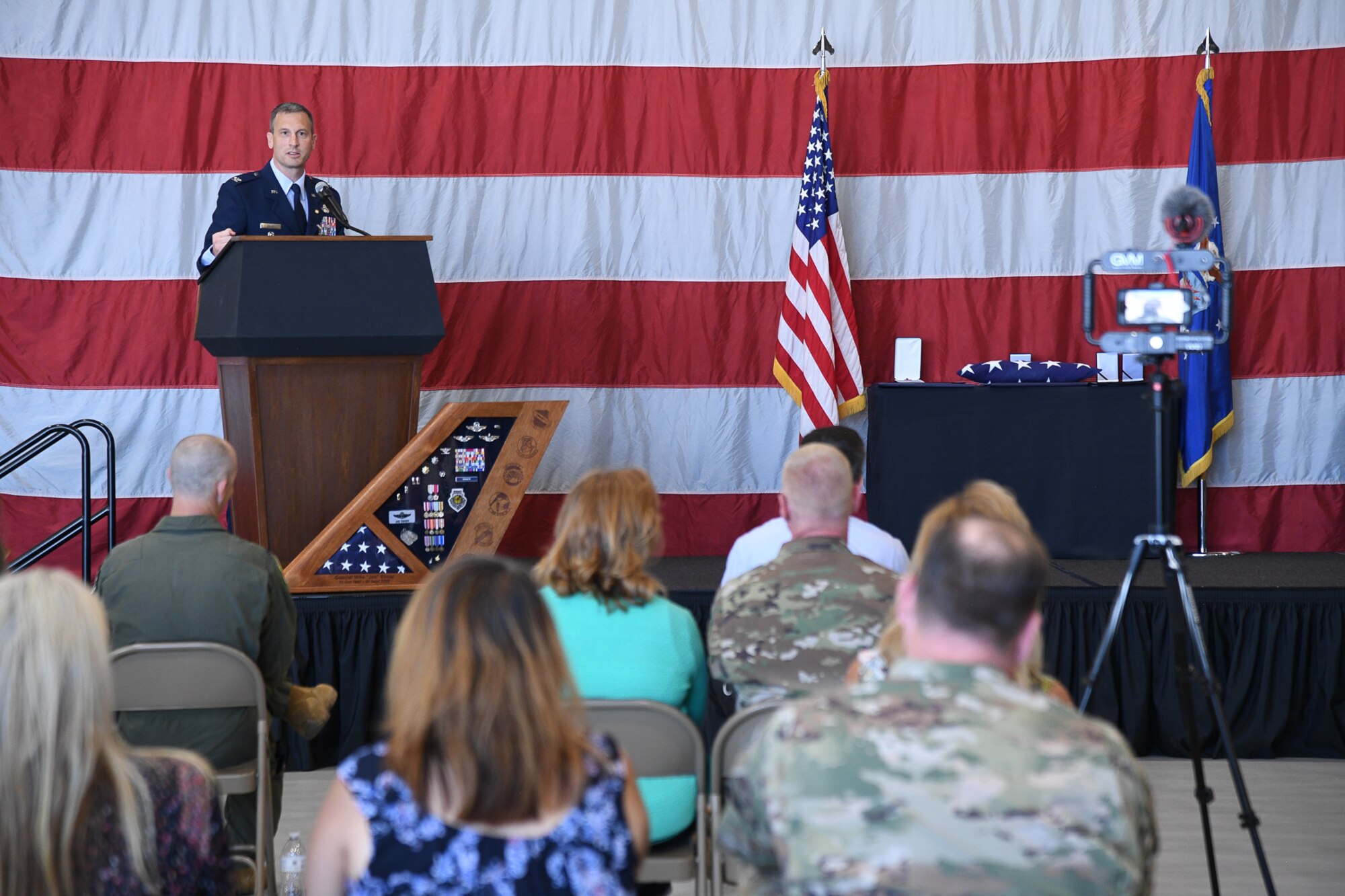 A photo of a retirement ceremony.