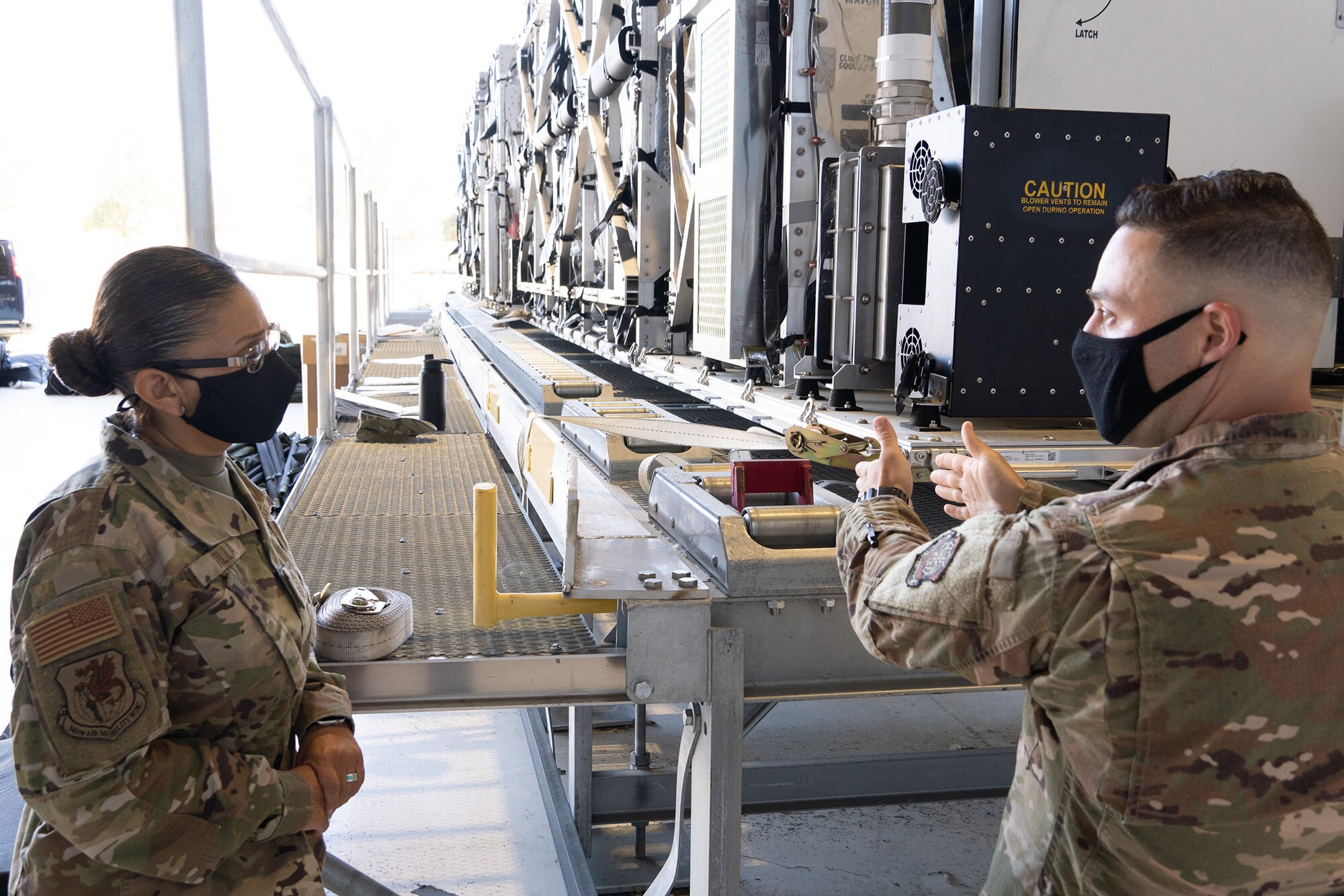 Master Sgt. Matthew J. Colica, 628th Medical Support Squadron, Charleston AFB, South Carolina, demonstrates Transport Isolation System (TIS) functions and purpose. He also spoke about its history and impact of this equipment in a critical patient handling evacuation scenario.