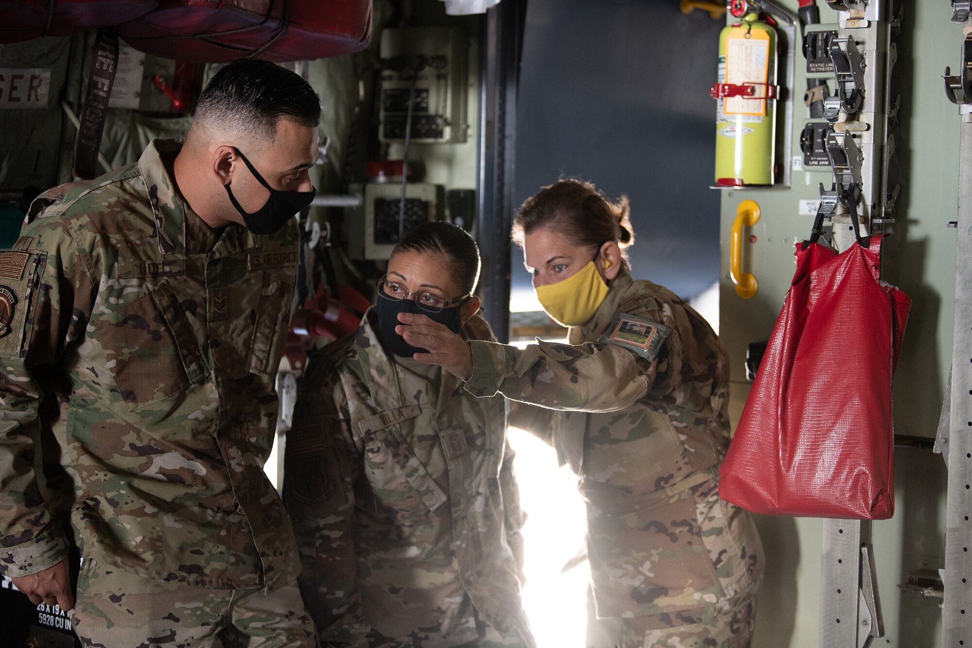Master Sgt. Christine P. Cournoyer, Air National Guard 167th Aeromedical Evacuation, Shepherd Field Air National Guard Base, Martinsburg, West Virginia, demonstrates Transport Isolation System (TIS) functions and purpose.