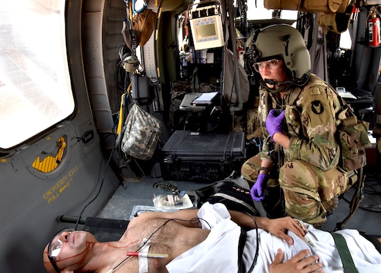 The 378th Expeditionary Medical Squadron conducted a trauma response exercise to practice its response, mitigation, treatment and evacuation of critically injured patients at Prince Sultan Air Base, Kingdom of Saudi Arabia.