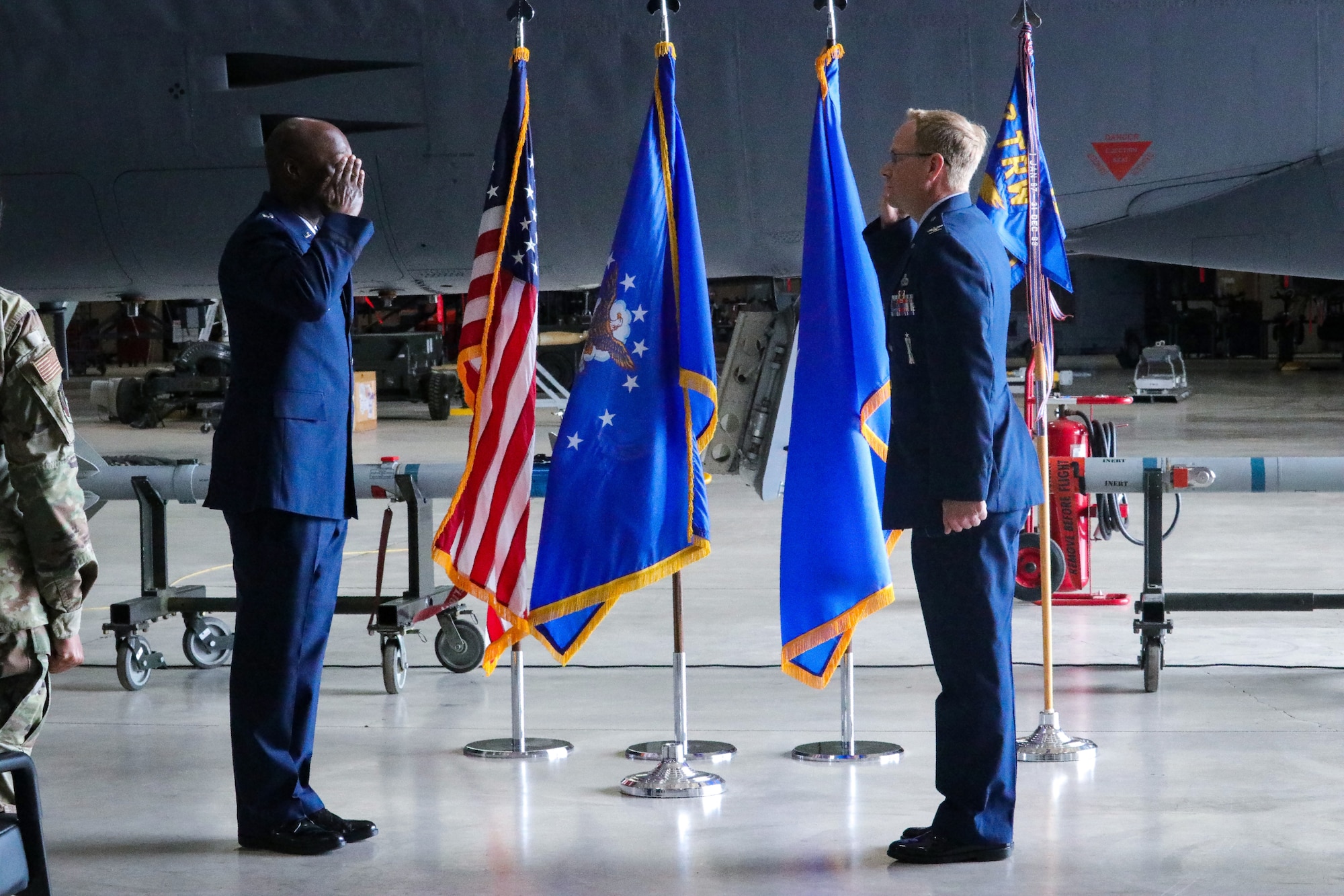 Col. Michael Donahue II returns salute to Brig. Gen. Kenyon Bell