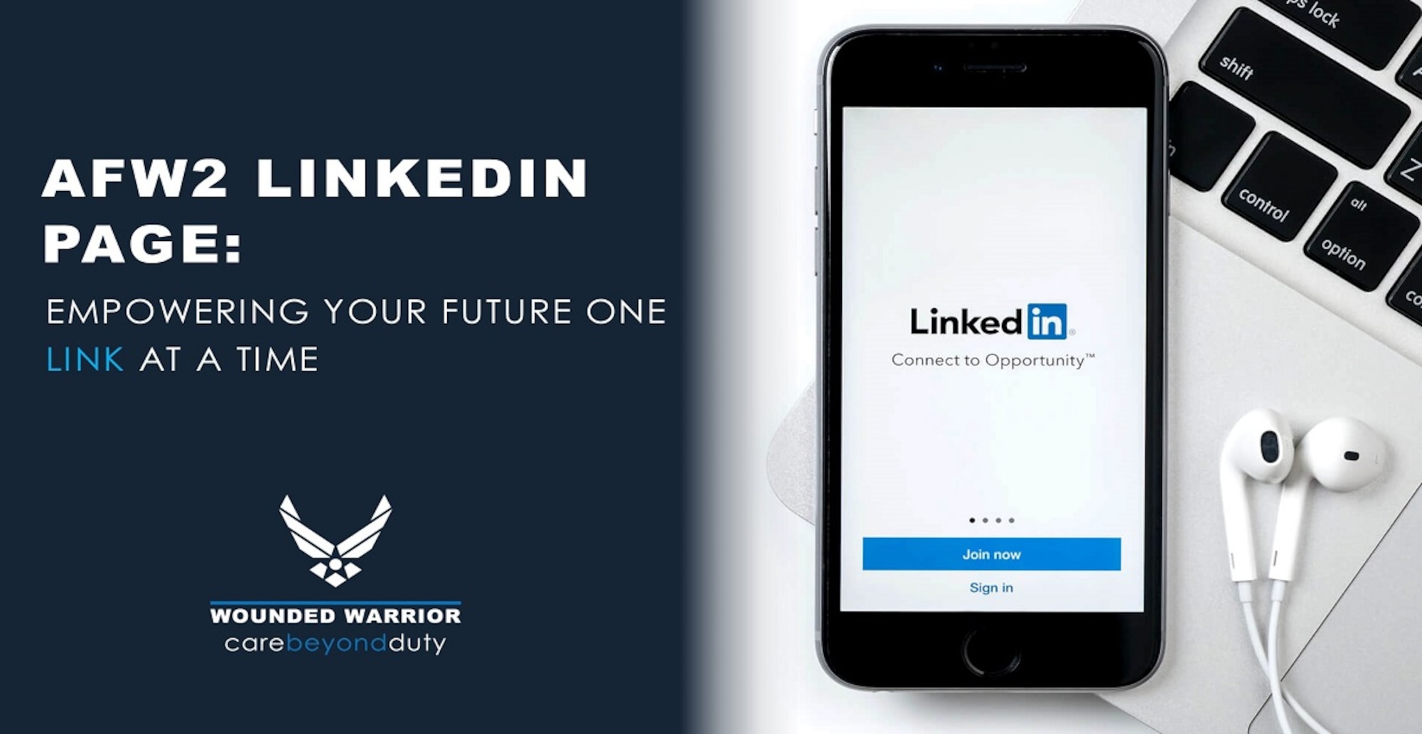 LinkedIn is a social media platform that is a great tool for helping out with job searches and networking. (U.S. Air Force Graphic by Bianca Soto)