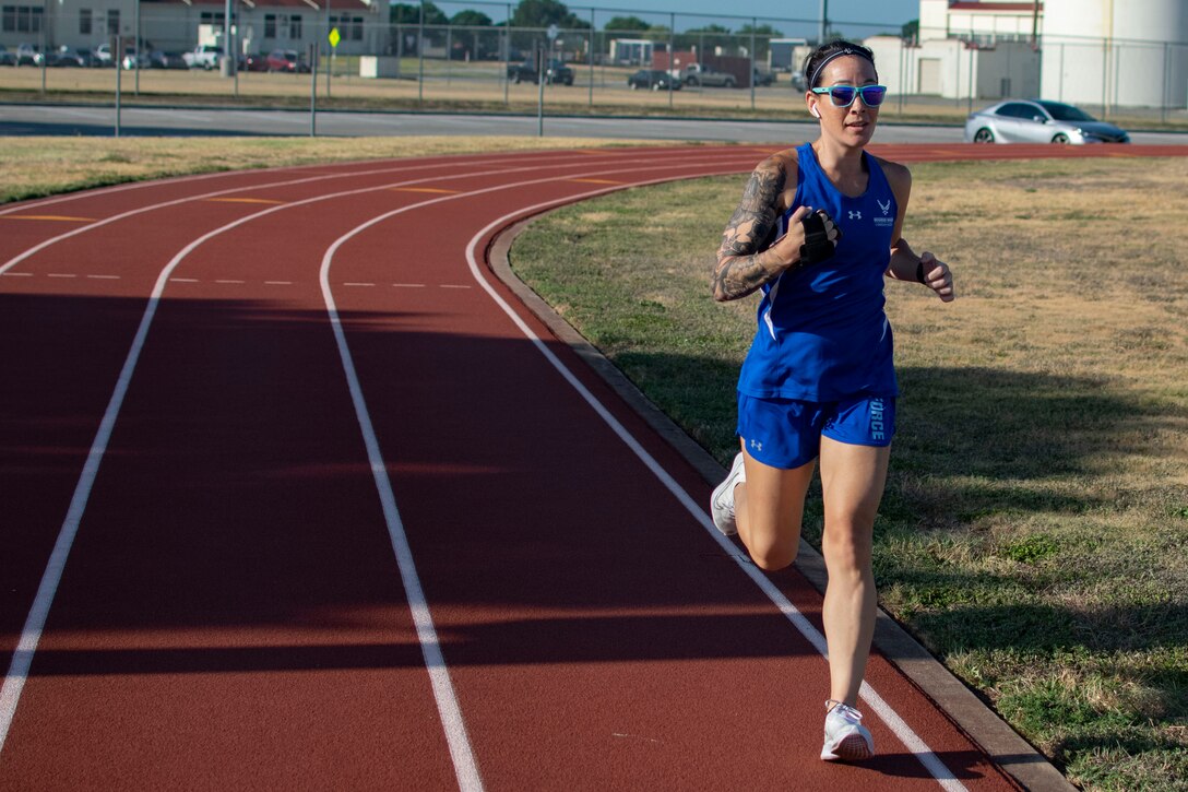 They do this through live virtual events on social media and have begun holding competitive events like this one for athletes to stay engaged with adaptive sports and with the staff of AFW2. (U.S. Air Force Photo by Shawn Sprayberry).