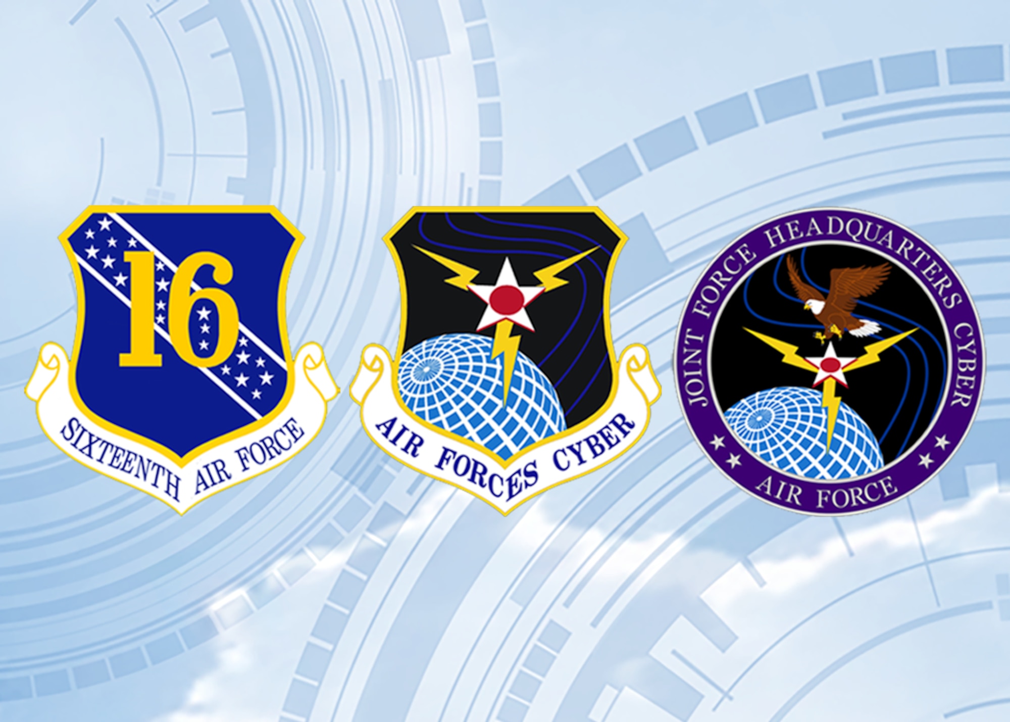 Sixteenth Air Force (Air Forces Cyber) Shields